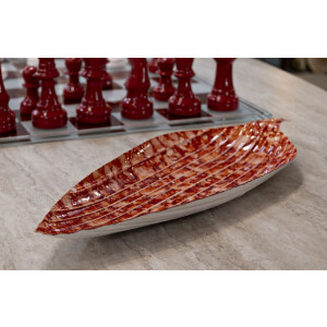 Mauro Ferretti Ciotola decorativa Tropfen Rosso 50x18x4 cm