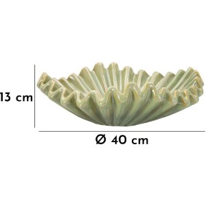 Ciotola decorativa Mauro Ferretti Venedig Ø 40x13 cm verde