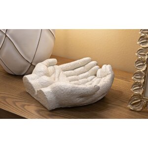 Ciotola decorativa Hands Stons Mauro Ferretti 22,7x20x7,3 cm crema
