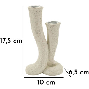 Mauro Ferretti Candeliere Stons 10x6,5x17,5 cm crema