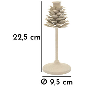 Mauro Ferretti Candeliere Pigna Dune 9,5x22,5 cm crema