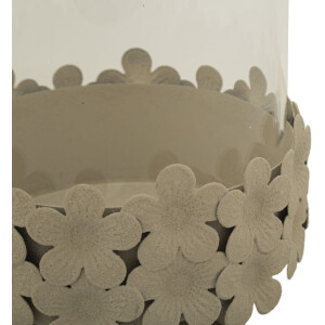 Mauro Ferretti Candeliere Düne con vetro 14x21 cm crema