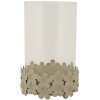 Mauro Ferretti Candeliere Düne con vetro 14x21 cm crema