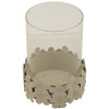 Mauro Ferretti Candeliere Düne con vetro 12x16 cm crema