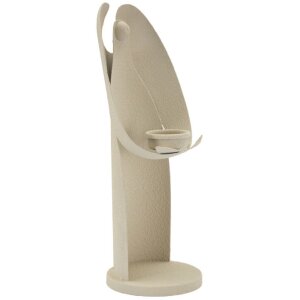 Mauro Ferretti Candeliere Dune Angelo 12,5x10x30 cm crema