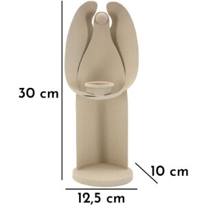 Mauro Ferretti Candeliere Dune Angelo 12,5x10x30 cm crema