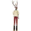 Clayre & Eef Statuetta decorativa Cervo in metallo Marrone Rosso Verde 65 cm