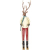 Clayre & Eef Statuetta decorativa Cervo in metallo Marrone Rosso Verde 65 cm