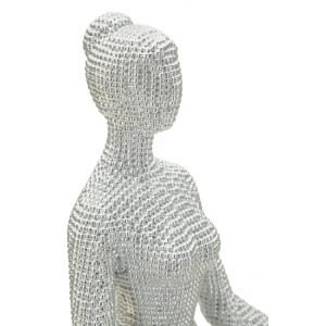 Donnina Yoga Argento Statuetta Decorativa in Resina...
