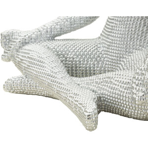 Donnina Yoga Argento Statuetta Decorativa in Resina Bianca e Argento 20,5x15,5x23 cm