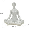 Donnina Yoga Argento Statuetta Decorativa in Resina Bianca e Argento 20,5x15,5x23 cm