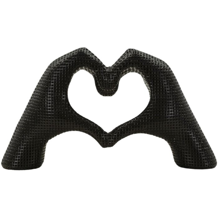 Scultura Mani Lover in resina nera 25x7,5x13,5 cm figura decorativa moderna