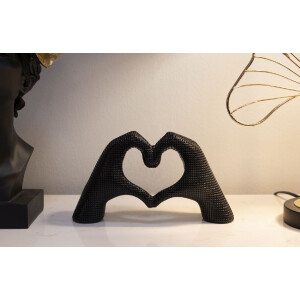 Scultura Mani Lover in resina nera 25x7,5x13,5 cm figura decorativa moderna