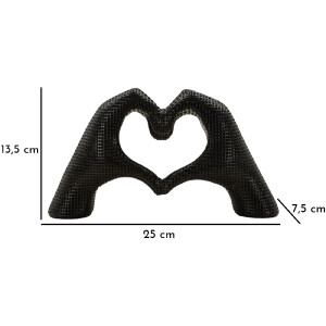 Scultura Mani Lover in resina nera 25x7,5x13,5 cm figura decorativa moderna