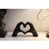 Scultura Mani Lover in resina nera 25x7,5x13,5 cm figura decorativa moderna