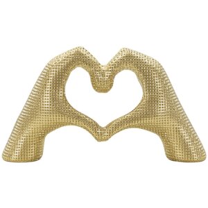 Scultura Mani Amanti Dorata Polyresin 25x7.5x13.5cm...
