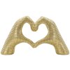 Scultura Mani Amanti Dorata Polyresin 25x7.5x13.5cm Decorazione a Forma di Cuore