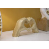 Scultura Mani Amanti Dorata Polyresin 25x7.5x13.5cm Decorazione a Forma di Cuore