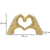 Scultura Mani Amanti Dorata Polyresin 25x7.5x13.5cm Decorazione a Forma di Cuore