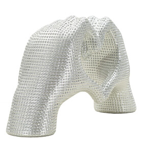 Lover Silver Scultura in resina argento 25x7.5x13.5 cm...