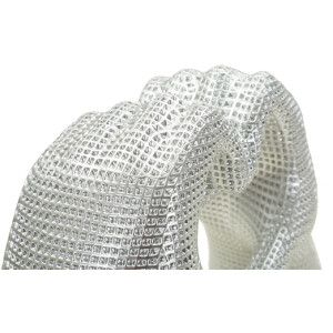 Lover Silver Scultura in resina argento 25x7.5x13.5 cm mani a forma di cuore