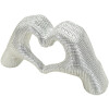 Lover Silver Scultura in resina argento 25x7.5x13.5 cm mani a forma di cuore