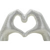 Lover Silver Scultura in resina argento 25x7.5x13.5 cm mani a forma di cuore