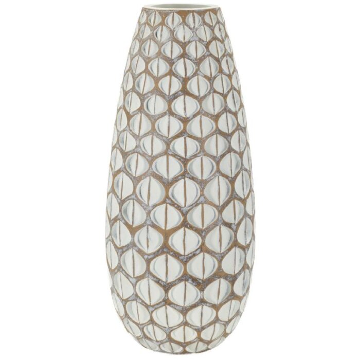Mauro Ferretti Vaso Tibet Ø 20x45,5 cm bianco perla