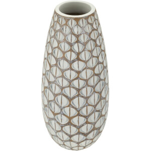 Mauro Ferretti Vaso Tibet Ø 20x45,5 cm bianco perla