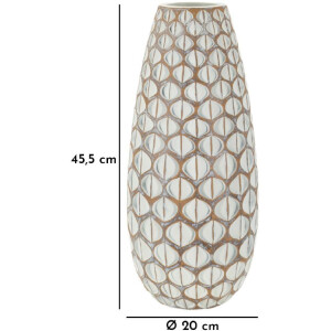 Mauro Ferretti Vaso Tibet Ø 20x45,5 cm bianco perla