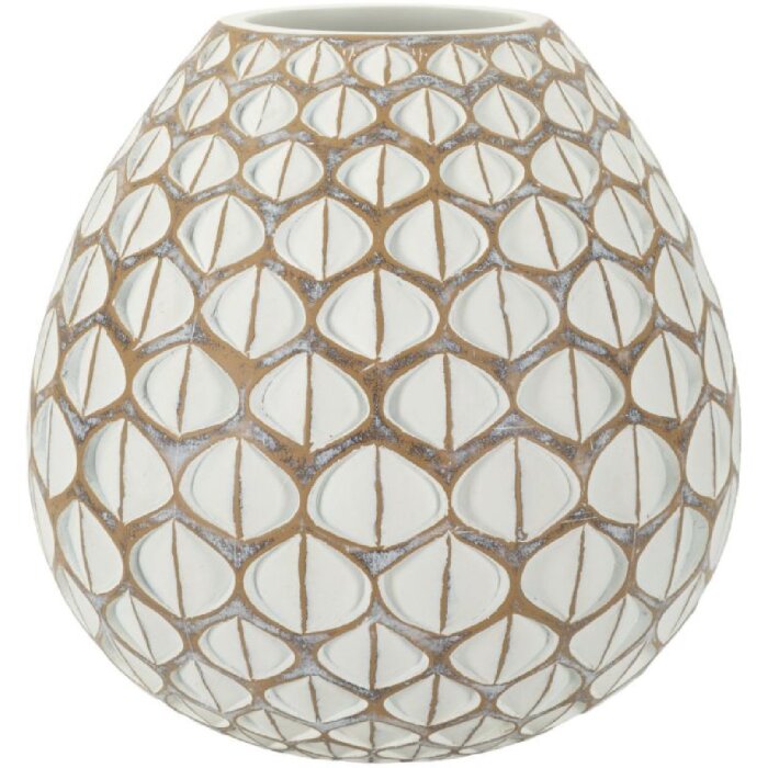 Mauro Ferretti Vaso Tibet Ø 27x27 cm bianco perla