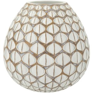 Mauro Ferretti Vaso Tibet Ø 27x27 cm bianco perla