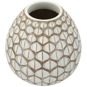Mauro Ferretti Vaso Tibet Ø 27x27 cm bianco perla
