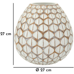 Mauro Ferretti Vaso Tibet Ø 27x27 cm bianco perla