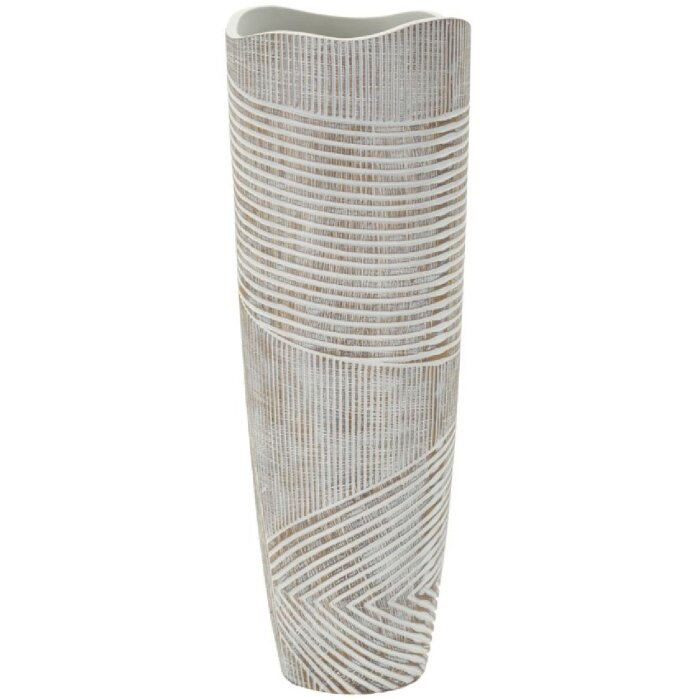 Vaso decorativo Holzig Mauro Ferretti Ø 19x55 cm bianco perla