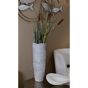 Vaso decorativo Holzig Mauro Ferretti Ø 19x55 cm bianco perla