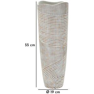Vaso decorativo Holzig Mauro Ferretti Ø 19x55 cm bianco perla