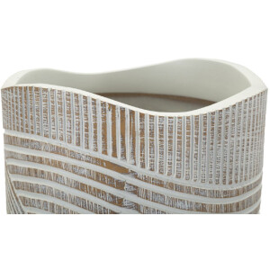 Mauro Ferretti Vaso effetto legno Ø 18x45 cm bianco perla
