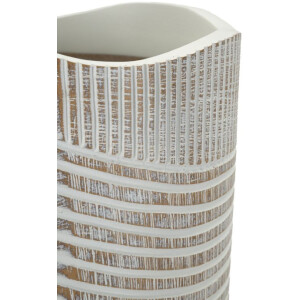 Mauro Ferretti Vaso effetto legno Ø 18x45 cm bianco perla
