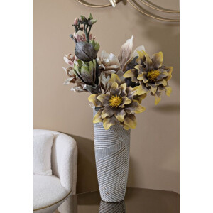 Mauro Ferretti Vaso effetto legno Ø 18x45 cm bianco perla