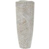 Mauro Ferretti Vaso effetto legno Ø 18x45 cm bianco perla