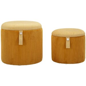 Bolzano Set pouf con contenitore senape 2pz...