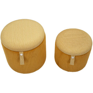 Bolzano Set pouf con contenitore senape 2pz...