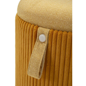 Bolzano Set pouf con contenitore senape 2pz Ø38x38cm Ø32x28cm