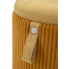 Bolzano Set pouf con contenitore senape 2pz Ø38x38cm Ø32x28cm