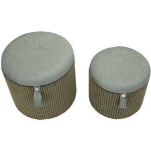 Bolzano Set 2 pouf verdi Ø38x38 e Ø32x28 cm...