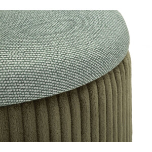Bolzano Set 2 pouf verdi Ø38x38 e Ø32x28 cm con contenitore