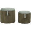 Bolzano Set 2 pouf verdi Ø38x38 e Ø32x28 cm con contenitore