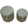 Bolzano Set 2 pouf verdi Ø38x38 e Ø32x28 cm con contenitore