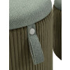 Bolzano Set 2 pouf verdi Ø38x38 e Ø32x28 cm con contenitore